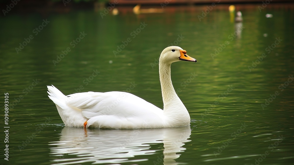 Fototapeta premium Realistic Portrait of a Goose, Full Body View, Isolated on White Background.