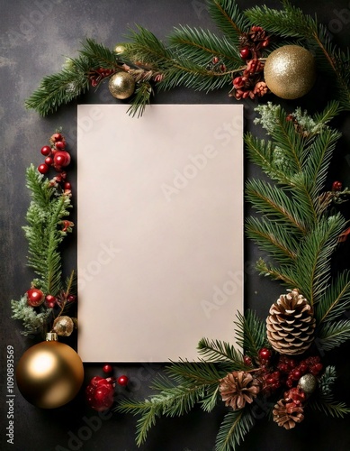 christmas blank greeting card