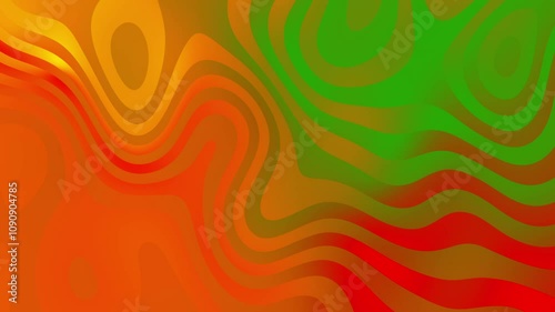 Green stabilo . orange and red wavy lines abstract background. , suitable for backgrounds, digital art, or vibrant design projects needing dynamic visual elements.