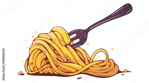 Professional Pasta Logo Vector with Isolated Spaghetti Noodle