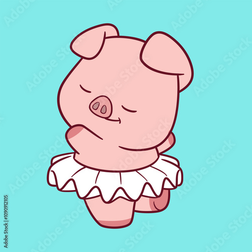 Cute and adorable Pig Character Cartoon