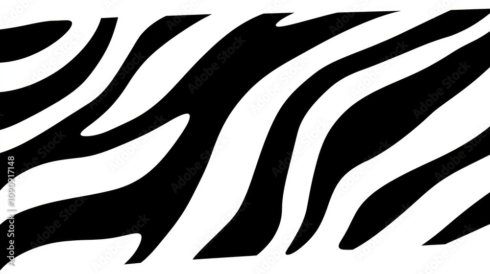 Bold Zebra Stripes in High Contrast Black and White, AI Generative Bold Zebra Stripes in High Contrast Black and White, AI Generative