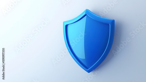 Free Download A 3D protection concept with a shield on a white background. Blue shield icon - GFXLoad