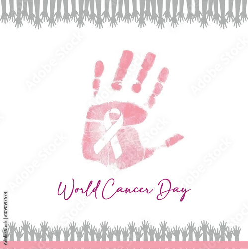 World Cancer Day card, banner design. February 4. Vector