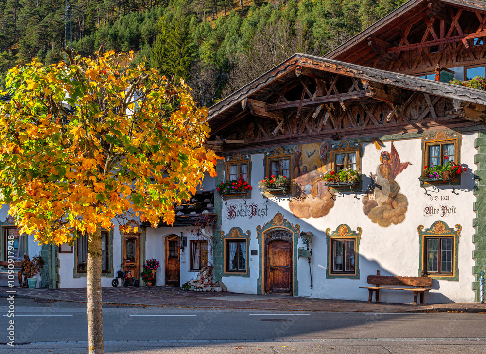 Hotel zur Post, Wallgau, Werdenfelser Land, Oberbayern, Bayern, Deutschland, Europa