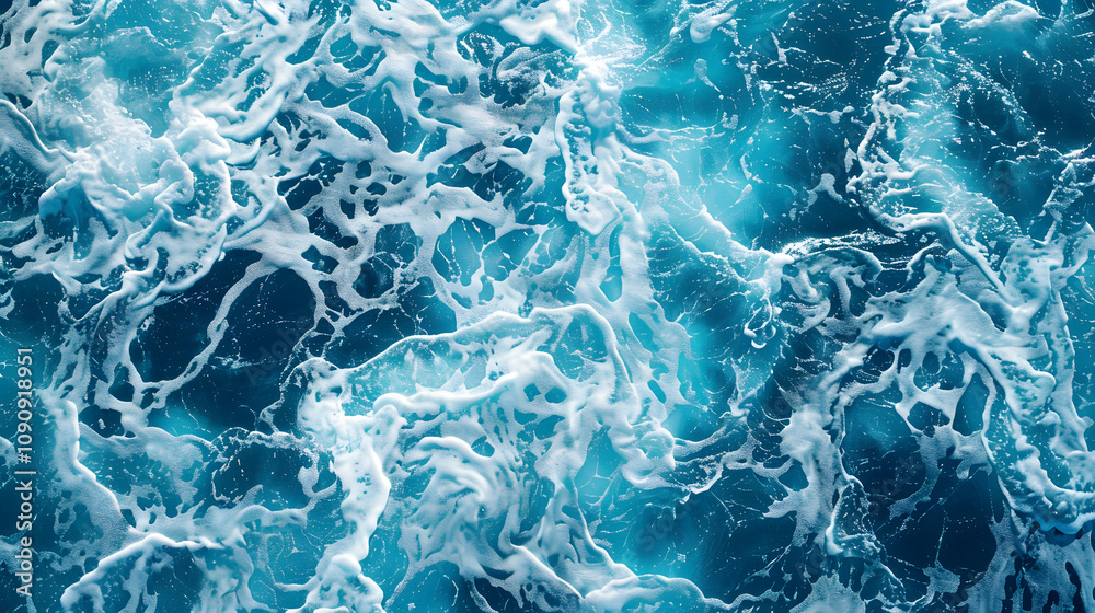 Obraz premium Background Completely Filled With the Top View of Ocean Waves.