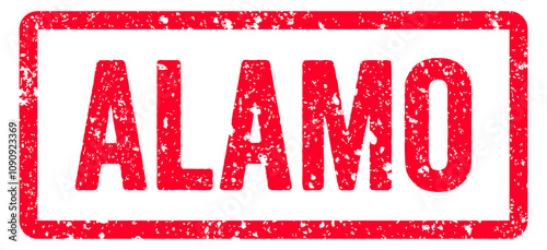 Schilderij op canvas Alamo Stamp Transparent Seal, Red Grunge Alamo Word Rubber Stamp Seal USA City N