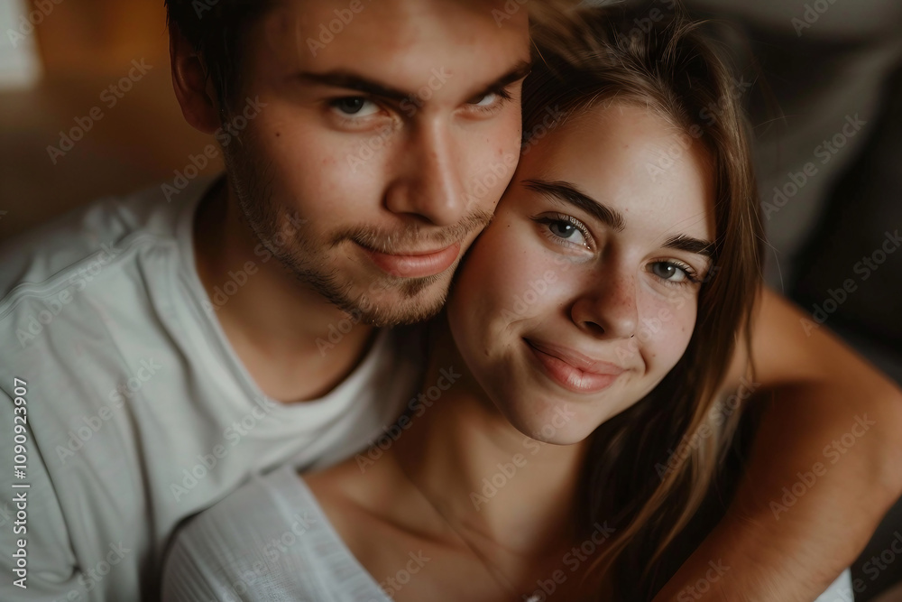 Generative AI Image of Cozy Couple in Love Spending Quality Time Together at Home Generative AI Image of Cozy Couple in Love Spending Quality Time Together at Home