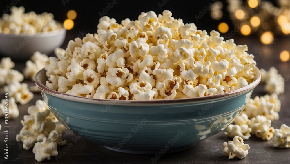 Enjoy a Bowl of Buttery Popcorn, Fresh and Flavorful Delight Enjoy a Bowl of Buttery Popcorn, Fresh and Flavorful Delight
