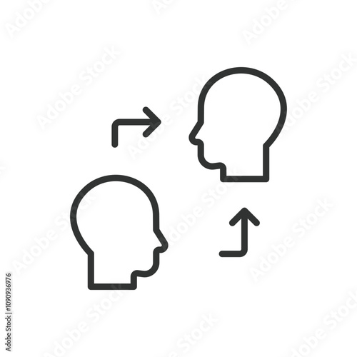 WebKnowledge exchange, icon in line design. Knowledge, exchange, sharing, learning, information, collaboration, communication on white background vector. Knowledge exchange editable stroke icon