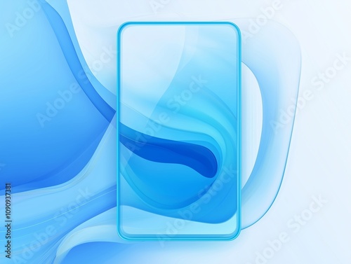 Two bluecolored phones are positioned on a bluecolored surface photo
