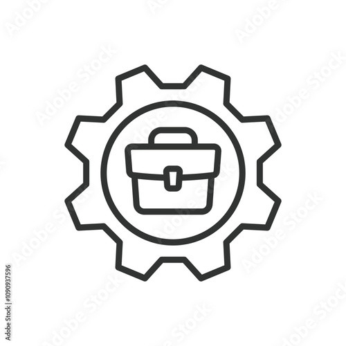 Business Settings, icon in line design. Business, settings, configuration, setup, tools, management, control on white background vector. Business Settings editable stroke icon