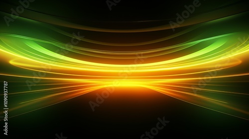 Vibrant flowing lights create an abstract spectacle of color and movement. Generative AI photo