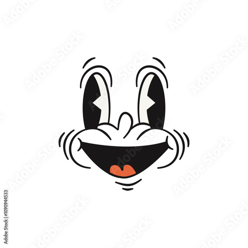Retro Style Cartoon Faces With Diverse Expressions