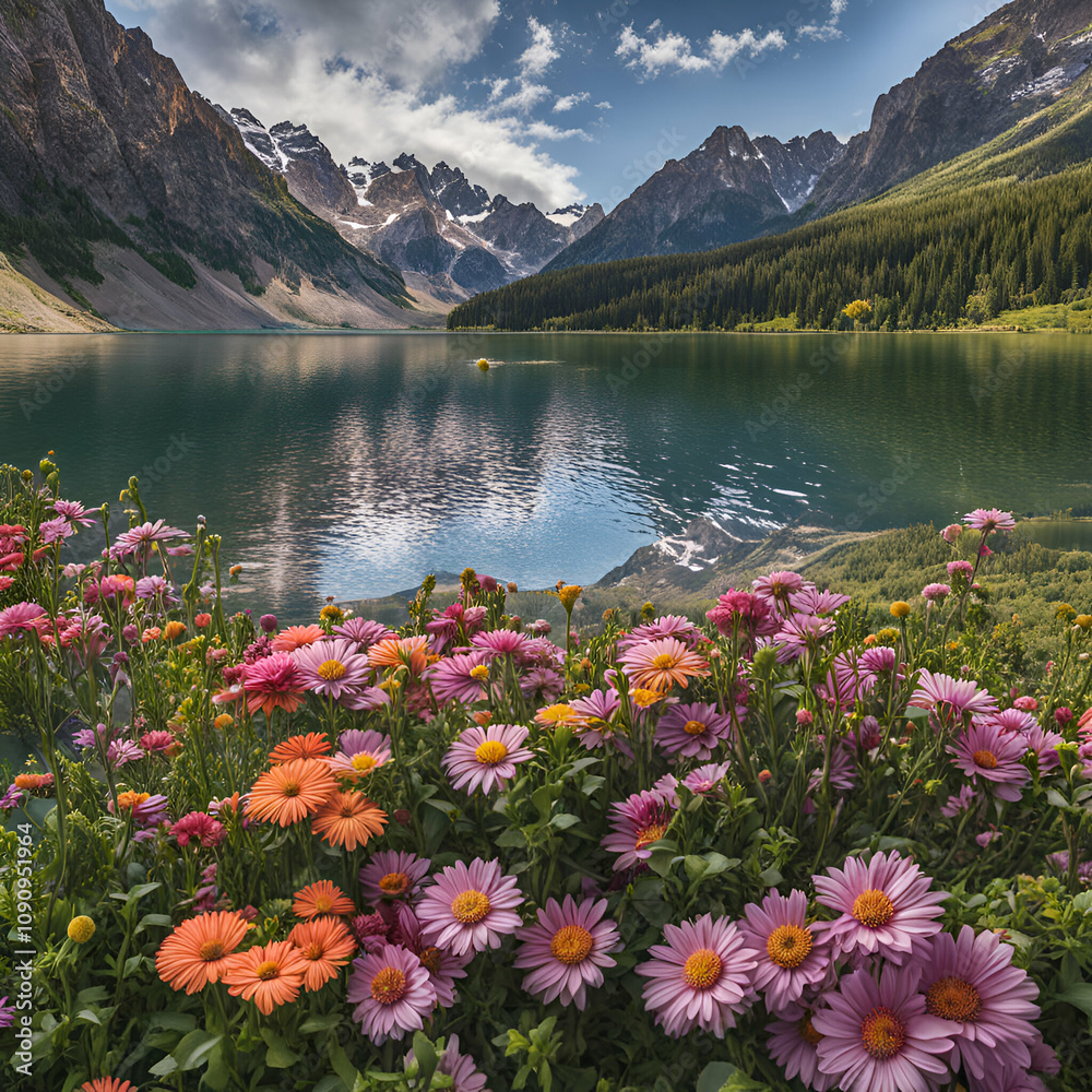 alpine lake in the mountains