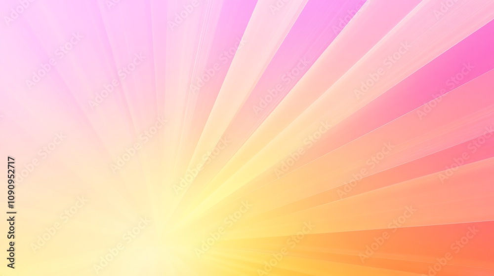 Obraz premium Bright and colorful abstract background with warm rays radiating across a pink and yellow gradient in a serene summer setting. Generative AI