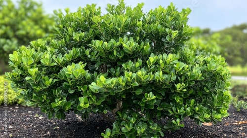 A verdant Carissa macrocarpa shrubbery photo