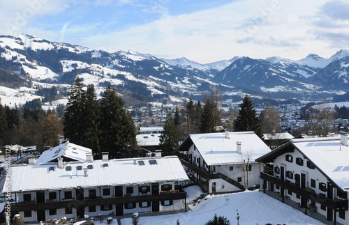 Austria: The view to the snow mountains from Schlosshotel Lebenberg in Kitzbühel photo