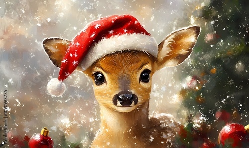 christmas deer in the snow