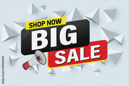 Big sale buy now poster banner graphic design icon logo sign symbol social media website coupon Banner design template for marketing. Special offer promotion retail

