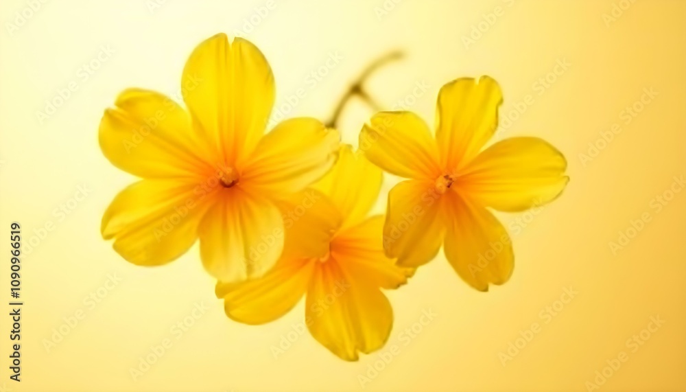 Fototapeta premium yellow flowers on white background
