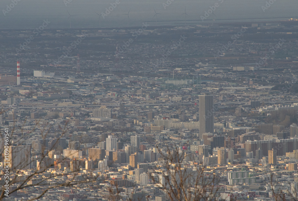 Naklejka premium 札幌藻岩山で撮影した札幌の街並み