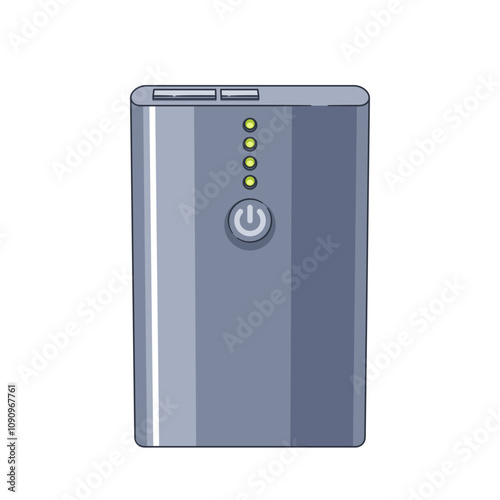Powerbank portable electronic gadget charger vector illustration isolated on white background