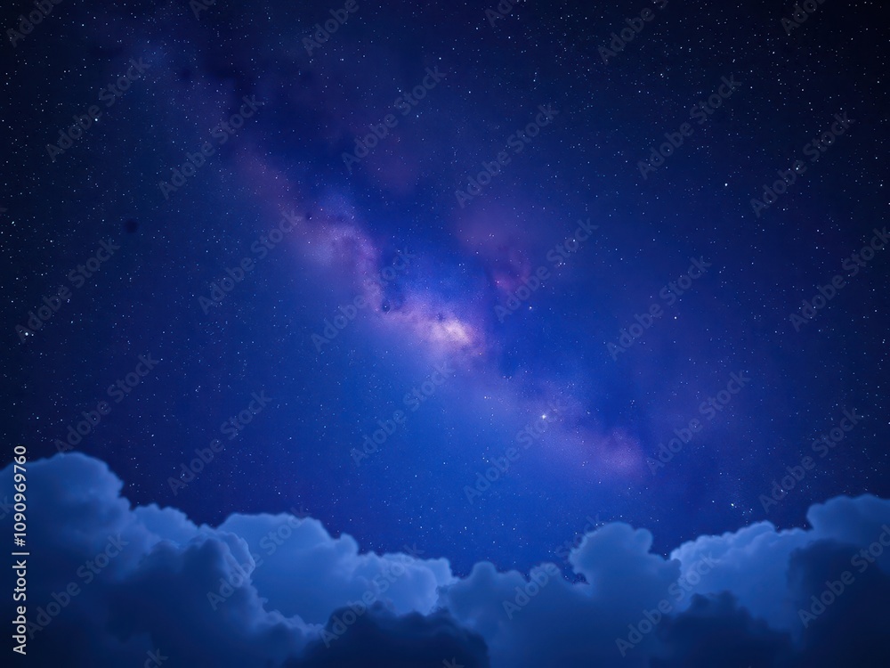 Fototapeta premium Beautiful background with swirling clouds, shining stars, and a stunning nebula in space, nebula, night, magical