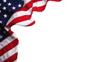American Flag Corner Frame with White Background