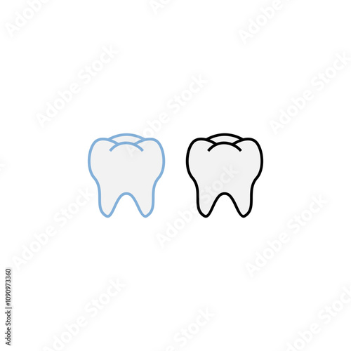 Tooth icon set. Dentistry symbol. Medical sign. Dentalhealth.