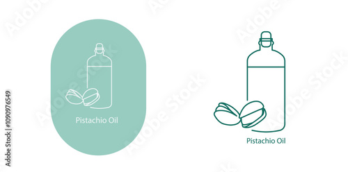 Pistachio Oil Vector Icon for Healthy Cooking, Natural Skincare, and Organic Products