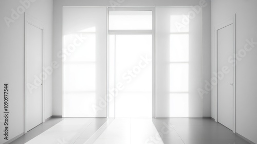 Wallpaper Mural Sunlit Minimalist Interior: A Study in White Torontodigital.ca