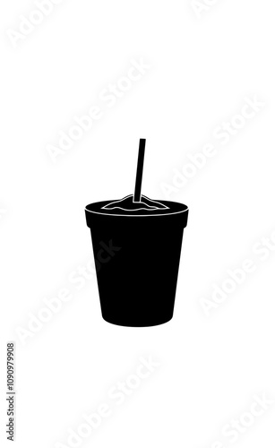 Intuitive icon on transparent background for the icon of a cup of coffee. Black cup of coffee silhouette.