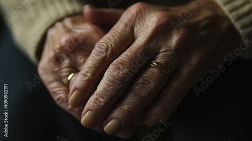 Couples' hands with wedding rings closeup intimate setting love concept