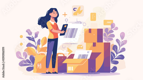 QR Code Payment Concept with Woman Using Smartphone