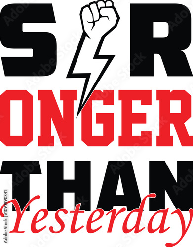 stronger gym t shirt design vector