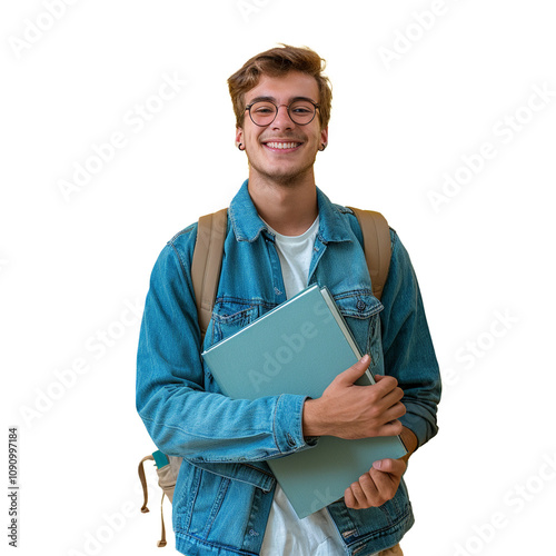 PNG Young western man background backpack smiling