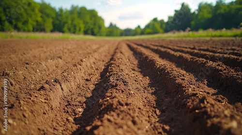 Farm Soil Yield, Freshly Plowed Field Showcasing Soil for Optimal Crop Yield