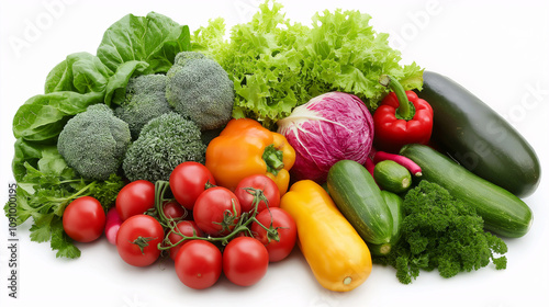 fresh vegetables isolated on white