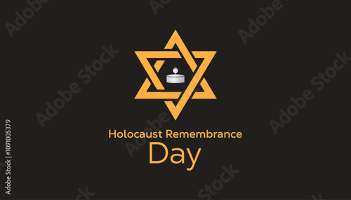 International Holocaust Remembrance Day observed each year during January. People Awareness concept. Vector template for banner, greeting card, poster with background.