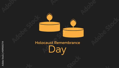 International Holocaust Remembrance Day observed each year during January. People Awareness concept. Vector template for banner, greeting card, poster with background.