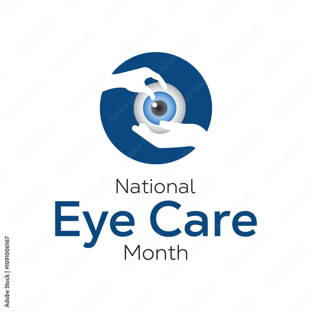 Obraz premium National Eye Care Month observed each year during January. Healthcare Medical Awareness concept. Vector template for banner,greeting card,poster with background.