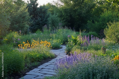 Urban Garden with Soft Evening Light photo