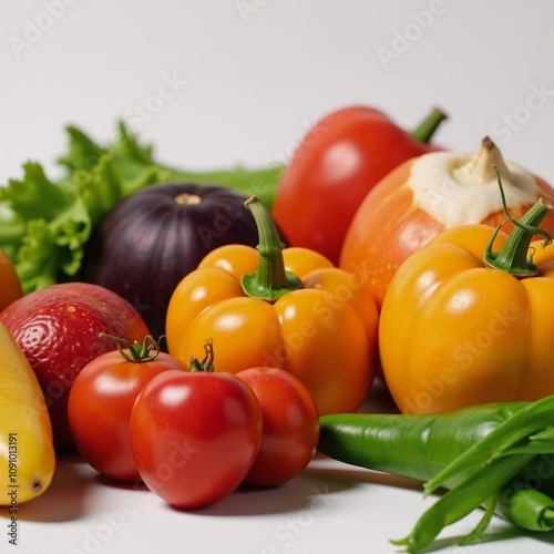 Flat design showcasing healthy vibrant chemical-free produce promoting sustainable farming photo