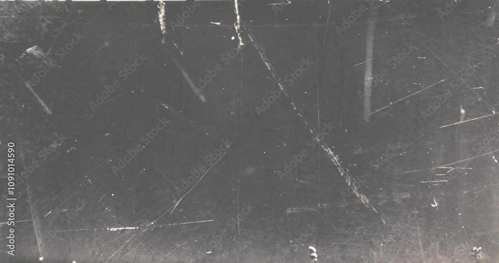 film strip transition, with grey screen background, effect of old film rolling with details, scratches and grain, vintage strip intro, concept of old movie