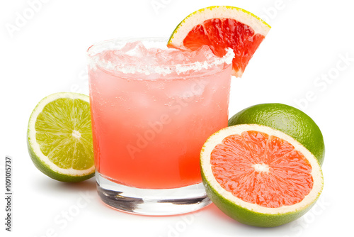 glass with a paloma cocktail