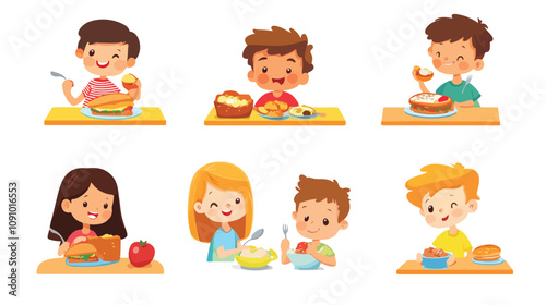 Children Having Breakfast Together - Kids Mealtime Fun