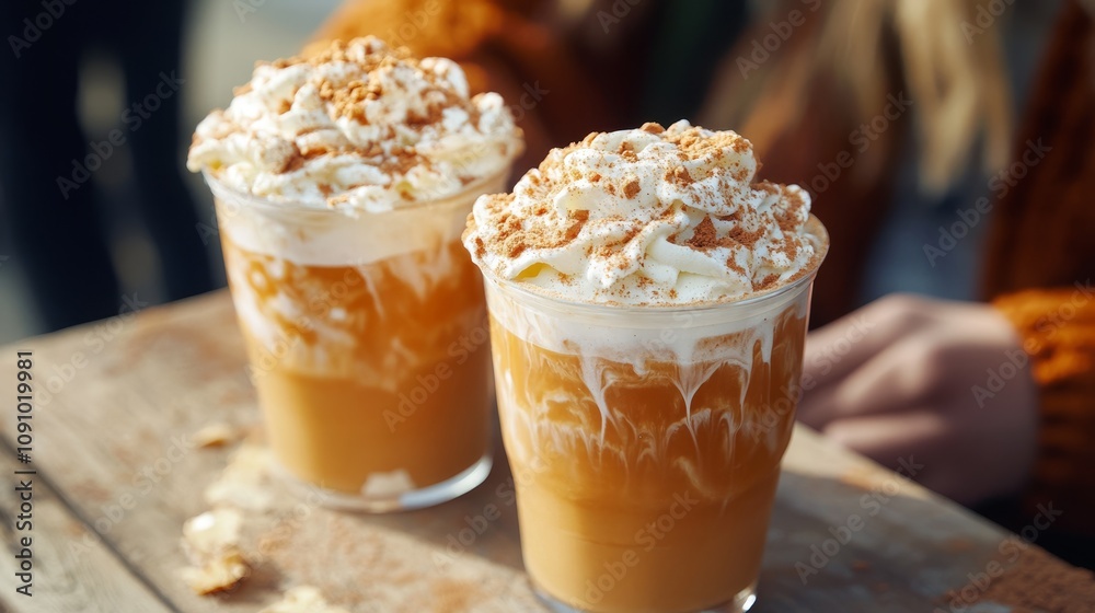 Pumpkin spice latte. Winter background Pumpkin spice latte. Winter background