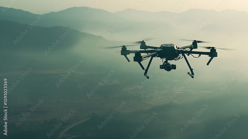 Fototapeta premium Drone Surveillance for Border Security