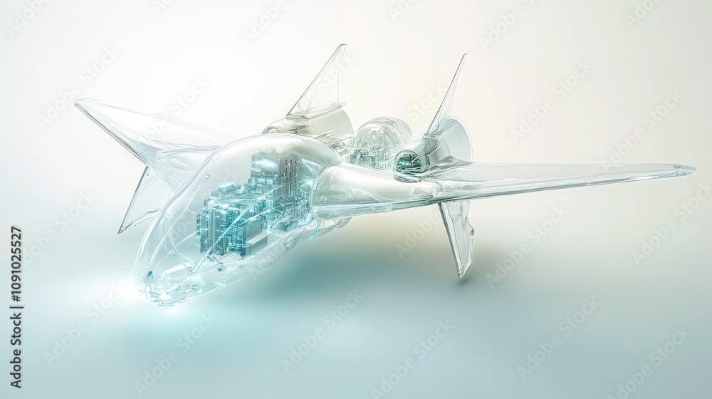 Naklejka premium drone showcasing a blend of sleek metallic surfaces and glowing energy fields
